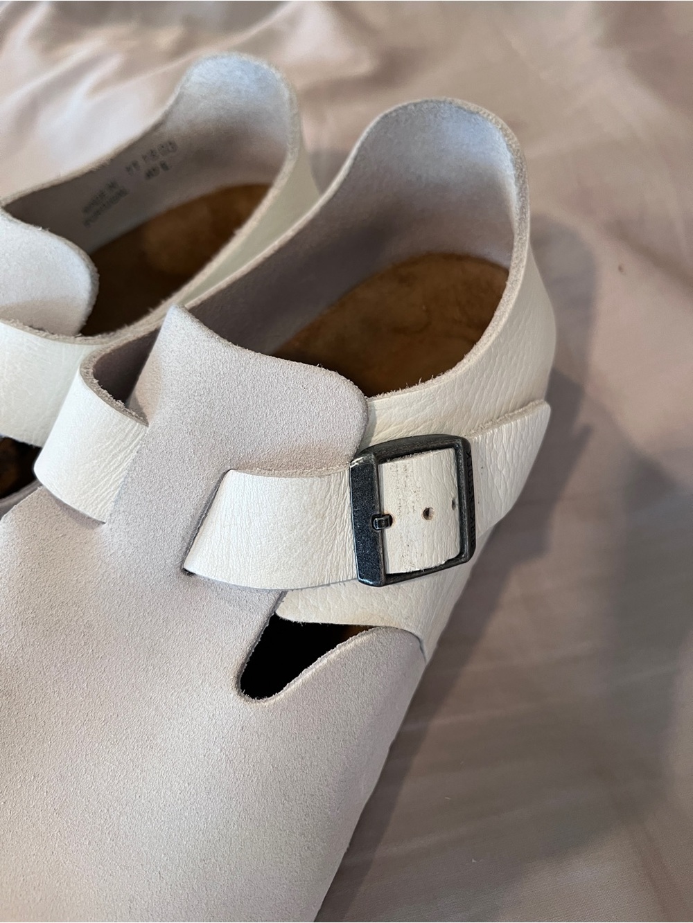 Birkenstock London W9.5 or M7.5 wide- Grey Suede and White Leather Vintage - Picture 8 of 9